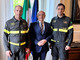 Da sinistra: Mario Abate, il prefetto Pasquariello e il nuovo comandante Ciro Bolognese