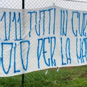 Pro Patria, nuovo striscione all’ex Maracanà: “Tutti in curva! Solo per la maglia”