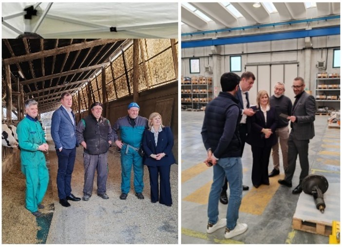 Il sindaco Zappamiglio in visita alle aziende di Gorla Maggiore con l'eurodeputata Maria Teresa Vivaldini