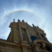 FOTONOTIZIA. Un arcobaleno saluta monsignor Livetti