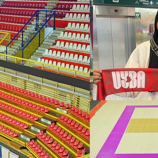 Il nuovo look della e-work Arena e l'arrivo a Malpensa di Mariam Metwally (foto Uyba)