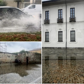 Sopra viale Pirandello, sotto via Pozzi. A lato, Palazzo Cicogna si specchia