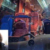 Il pullman dei tifosi del Pistoia Basket colpito durante un assalto in provincia di Rieti nell'immagine pubblicata su Facebook dal governatore della Toscana, Eugenio Giani. Nel riquadro Raffaele Marianella, l'autista rimasto ucciso Il pullman dei tifosi del Pistoia Basket colpito durante un assalto in provincia di Rieti nell'immagine pubblicata su Facebook dal governatore della Toscana, Eugenio Giani. Nel riquadro Raffaele Marianella, l'autista rimasto ucciso