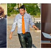 Da sinistra: Samuele Astuti giovanissimo scout, dopo la vittoria alle elezioni di Malnate e durante un intervento in Consiglio regionale Da sinistra: Samuele Astuti giovanissimo scout, dopo la vittoria alle elezioni di Malnate e durante un intervento in Consiglio regionale