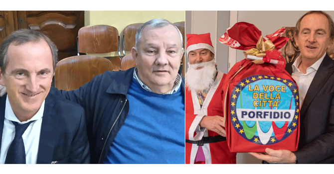 Antonelli con Porfidio (nella sua ultima partecipazione tra il pubblico dell’assise civica) e con il pacco di carbone “donatogli” dall’ex consigliere. Sotto, l'omaggio in sala esagonale Antonelli con Porfidio (nella sua ultima partecipazione tra il pubblico dell’assise civica) e con il pacco di carbone “donatogli” dall’ex consigliere. Sotto, l'omaggio in sala esagonale