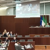L’intervento al Pirellone dell’assessore Caruso. Sotto, con il relatore Invernici L’intervento al Pirellone dell’assessore Caruso. Sotto, con il relatore Invernici