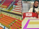 Il nuovo look della e-work Arena e l'arrivo a Malpensa di Mariam Metwally (foto Uyba) Il nuovo look della e-work Arena e l'arrivo a Malpensa di Mariam Metwally (foto Uyba)