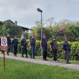 Gli alpini in partenza per Biella da Mornago