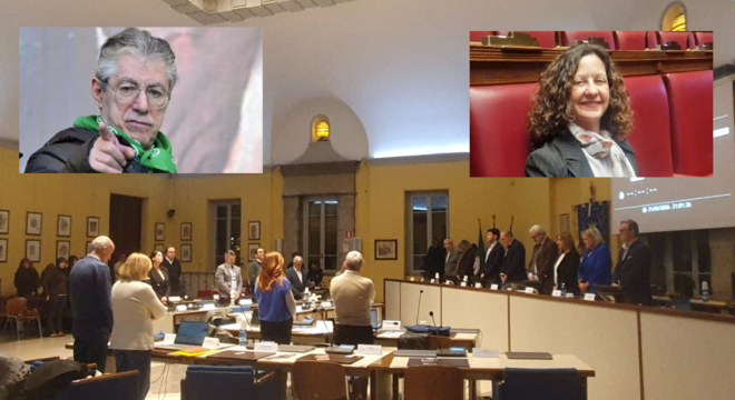 Consiglio in silenzio per Bossi, poi l’applauso a Maffioli. Antonelli: «Busto finalmente rappresentata a Roma»