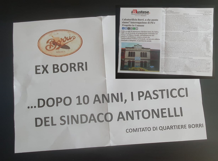 Ex Borri, la protesta nella cassetta delle lettere Ex Borri, la protesta nella cassetta delle lettere