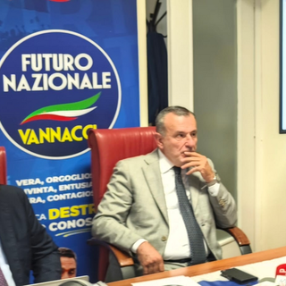 Luca Ferrazzi (a destra) con Luca Bernardo. In collegamento, Roberto Vannacci