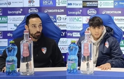 Bolzoni e Desogus nel post partita di Brescia-Pro Patria 3-2