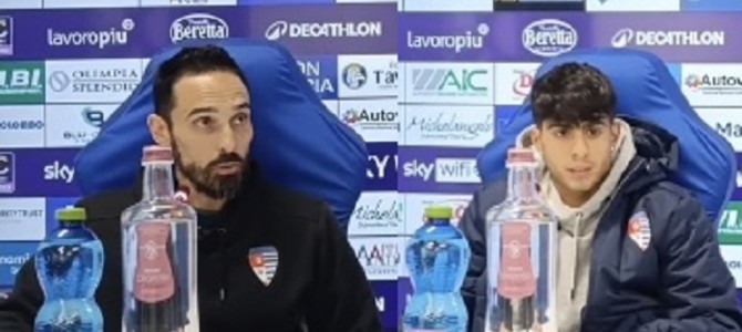 Bolzoni e Desogus nel post partita di Brescia-Pro Patria 3-2