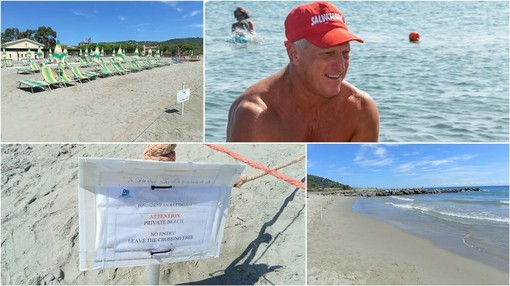Il bagnigno Fabrizio Valente e la spiaggia di Andora Il bagnigno Fabrizio Valente e la spiaggia di Andora