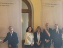 Il nome di Giorgio Paglini inciso sulla lastra dei benemeriti: «Tra coloro che hanno reso grande Busto»