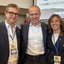 Cassani e Tovaglieri con, in mezzo, il segretario lombardo della Lega Romeo