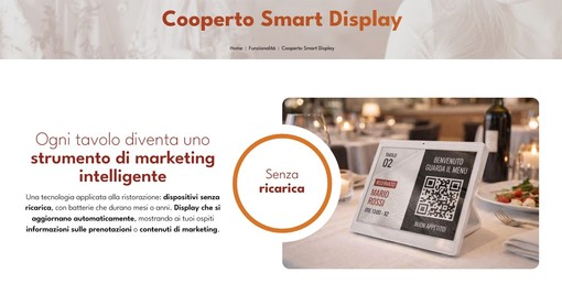 Cooperto lancia gli Smart Display: ogni tavolo diventa uno strumento di marketing intelligente per il ristorante Cooperto lancia gli Smart Display: ogni tavolo diventa uno strumento di marketing intelligente per il ristorante