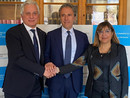 Mauro Temperelli, il presidente Mauro Vitiello ed Anna Deligios