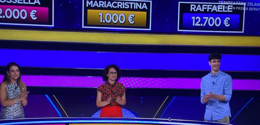 Mariacristina saluta la Ruota della fortuna e torna a Ispra con il sorriso e 64 mila euro. Raffaele nuovo campione diciottenne