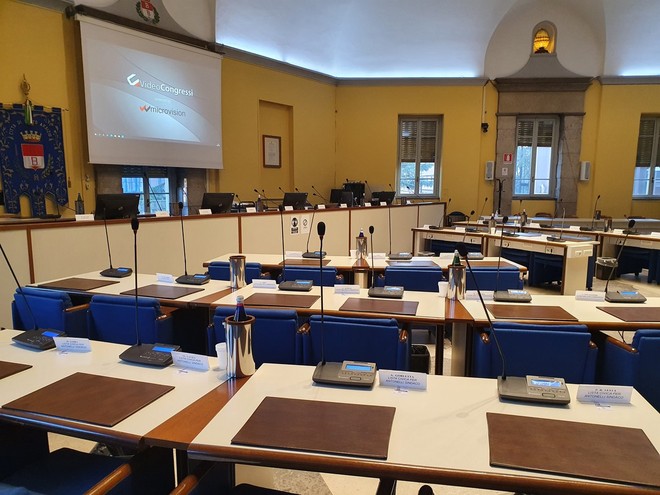La sala consiliare di Busto Arsizio