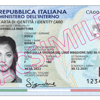 Un facsimile della carta d'identità del ministero