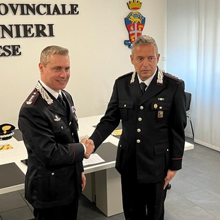 Il tenente colonnello Andrea Poletto (a destra) insieme al comandante provinciale dell'Arma, colonnello Marco Gagliardo