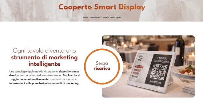 Cooperto lancia gli Smart Display: ogni tavolo diventa uno strumento di marketing intelligente per il ristorante