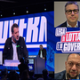 Salvini sul palco dopo la vittoria del congresso. Nei riquadri, Cassani (in alto) e Reto Salvini sul palco dopo la vittoria del congresso. Nei riquadri, Cassani (in alto) e Reto