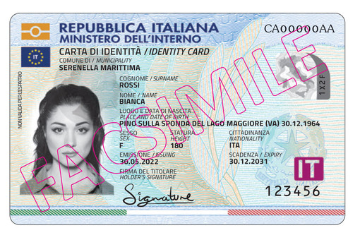 Un facsimile della carta d'identità del ministero