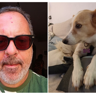 Antonio Corrado e la sua cagnolina Bimba