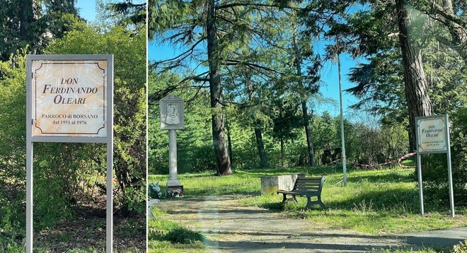 Borsano, nell’area verde vicino al cimitero riecco la targa per don Ferdinando
