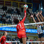 Valentina Diouf in una fase di gioco contro Bergamo (foto Uyba - Gabriele Alemani)