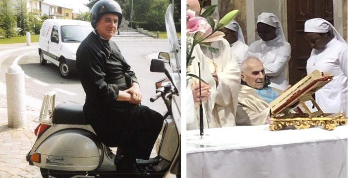 In Vespa (foto da Il Dialogo) e in occasione dei 90 anni (foto da Oratorio Prospiano per i suoi 90 anni) In Vespa (foto da Il Dialogo) e in occasione dei 90 anni (foto da Oratorio Prospiano per i suoi 90 anni)