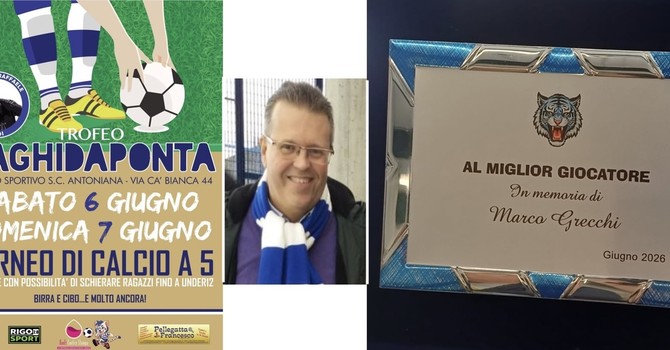 La locandina, Marco Grecchi e la targa in suo nome