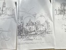 Disegni di Richino Castiglioni sul centro di Busto