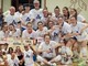 Nel riquadro Paola Egonu con la Famiglia Lualdi a festeggiare la promozione in A2 di Villa Cortese - Foto Gianluigi Rossi