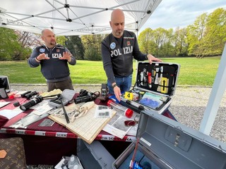Alcuni momenti della celebrazione a Ville Ponti per il 174esimo anniversario della festa della Polizia di Stato