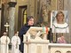 Il sindaco reggente Cristina Borroni in chiesa e nel riquadro Mirella Cerini