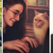 Maddalena Gentini con il libro, un'immagine tratta dallo stesso e nonno Gianni Fusetti Maddalena Gentini con il libro, un'immagine tratta dallo stesso e nonno Gianni Fusetti