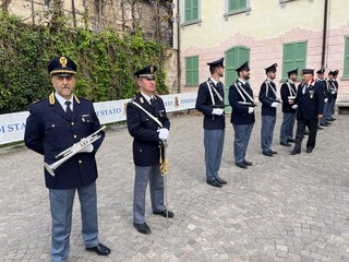 Alcuni momenti della celebrazione a Ville Ponti per il 174esimo anniversario della festa della Polizia di Stato