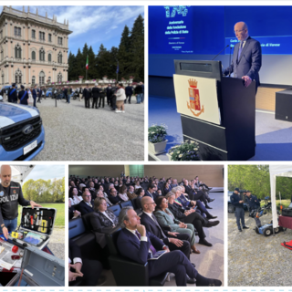 Alcuni momenti della celebrazione a Ville Ponti per il 174esimo anniversario della festa della Polizia di Stato