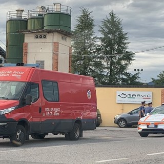 I vigili del fuoco e i sanitari sul posto