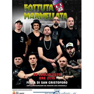 Luca Chiaravalli e i Fottuta Marmellata di nuovo sul palco di piazza Libertà per la Festa Patronale di San Cristoforo