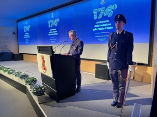 Alcuni momenti della celebrazione a Ville Ponti per il 174esimo anniversario della festa della Polizia di Stato