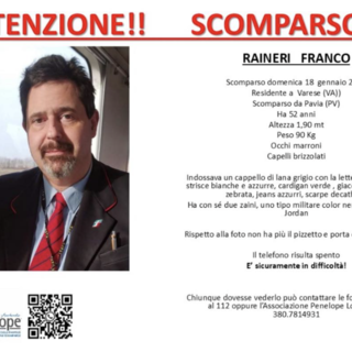 Ore d'apprensione per un 52enne varesino scomparso: si cerca Franco Raineri