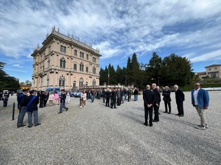 Alcuni momenti della celebrazione a Ville Ponti per il 174esimo anniversario della festa della Polizia di Stato