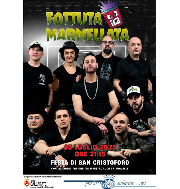 Luca Chiaravalli e i Fottuta Marmellata di nuovo sul palco di piazza Libertà per la Festa Patronale di San Cristoforo