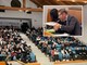 Genitori in sala consiliare nella serata dedicata alla Fondazione. Nel riquadro, il consigliere Gnocchi