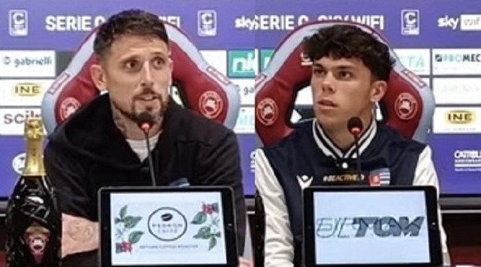 Leandro Greco e Giorgio Citterio in conferenza stampa dopo Cittadella-Pro Patria 0-0