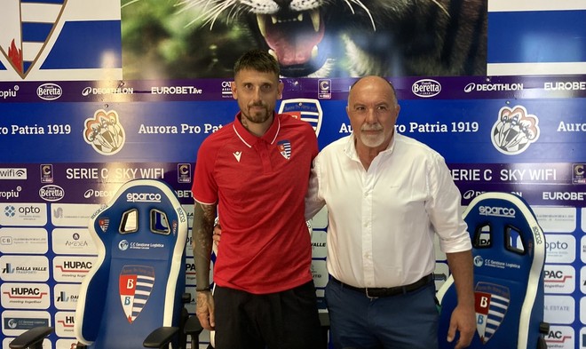 Leandro Greco e Sandro Turotti, tecnico e ds della Pro Patria